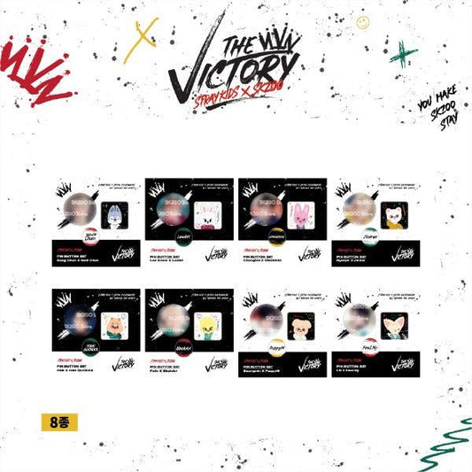 STRAY KIDS X SKZOO THE VICTORY - POP-UP STORE - SKZ X SKZOO PIN BUTTON SET - J-Store Online