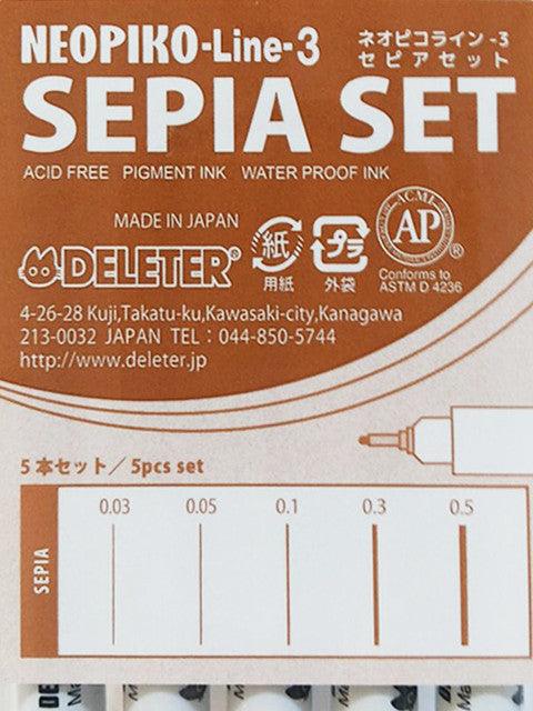 Deleter - Neopiko Liner - 5er Set - A Schwarz, B Schwarz, Grau oder Sepia - J-Store Online