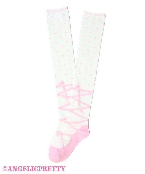 ANGELIC PRETTY - Pointe Shoes-Style over the knee Socks (OTK) - J-Store Online
