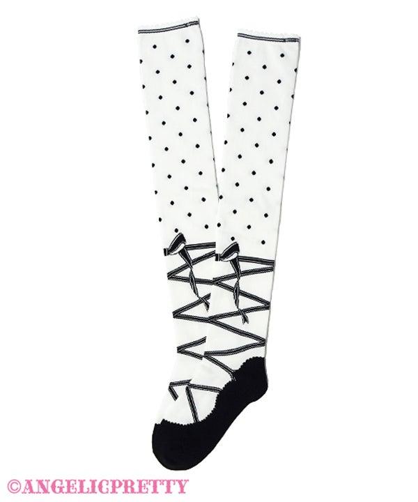 ANGELIC PRETTY - Pointe Shoes-Style over the knee Socks (OTK) - J-Store Online