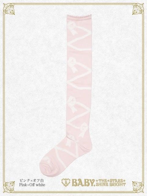 BABY THE STARS SHINE BRIGHT - Stripe Ribbon Lace Up OTK (Over Knee Socks) 2022 Version - J-Store Online