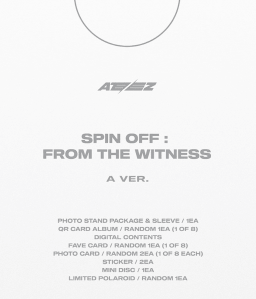 ATEEZ - SPIN OFF : FROM THE WITNESS - WITNESS VER. (POCA ALBUM) - Pre-Order - J-Store Online