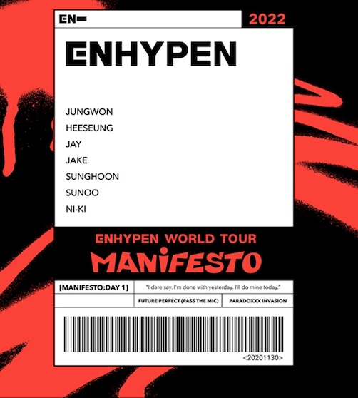 ENHYPEN - WORLD TOUR 2022 MANIFESTO  - TRADING CARDS - J-Store Online