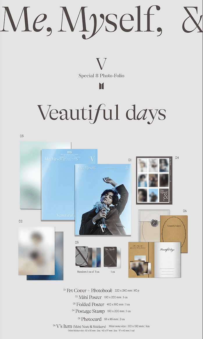 SPECIAL 8 PHOTO-FOLIO ME, MYSELF, AND V 'VEAUTIFUL DAYS' - Pre-Order - J-Store Online