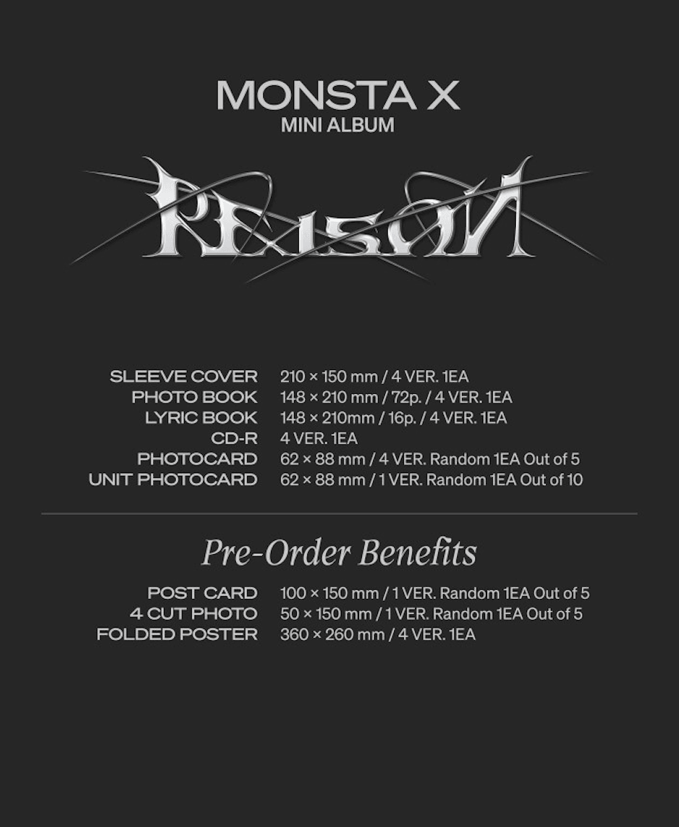 MONSTA X - REASON (12TH MINI ALBUM) - Pre-Order - J-Store Online